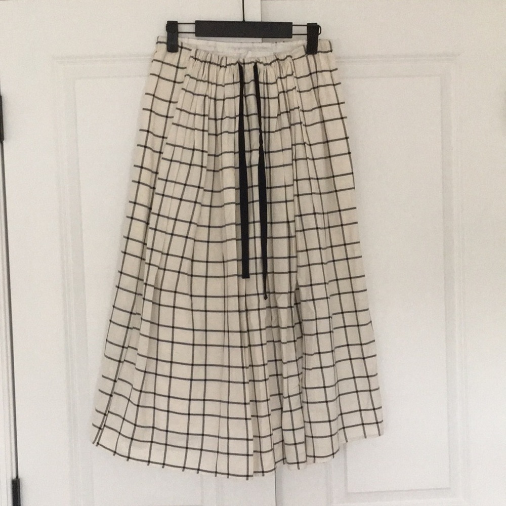 Corey Lynn Calter windowpane cotton/linen skirt size S